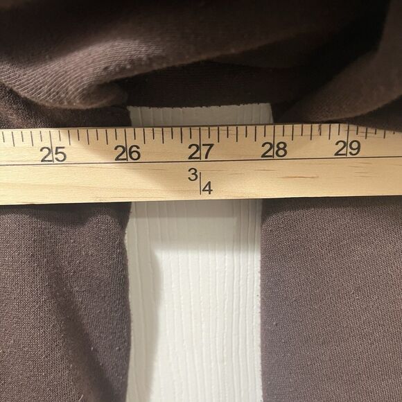 Roaman's Brown Full Zip Hoodie Hooded Sweatshirt Gold Flowers, Size est. 3X - Picture 4 of 9